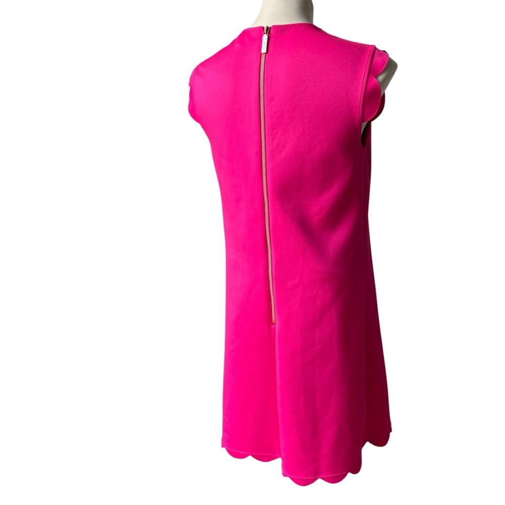 Ted Baker London Fresh Start Swing Mini Dress Pink Scalloped Hem, Sz US 6 - Picture 5 of 15